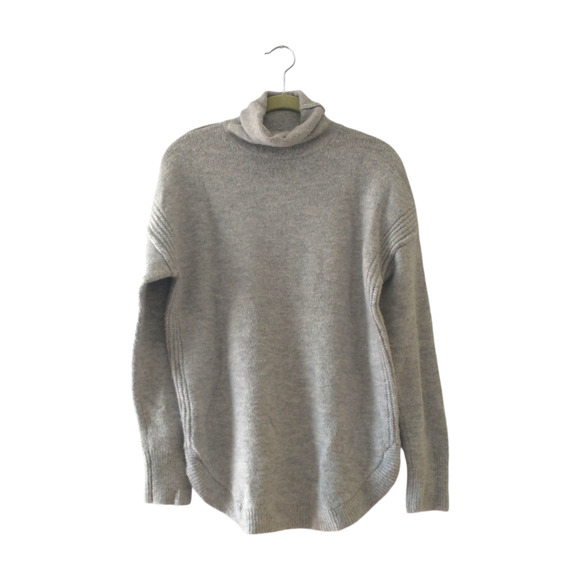 Gap Women's Medium Cowl Neck Grey Tunic Sweater Warm Cozy Cabincore Snuggles - Picture 3 of 9